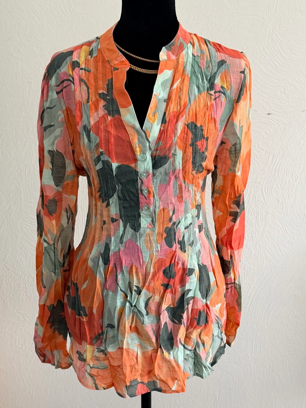 Zac & Rachel Multicolor Floral Button-Front Blouse